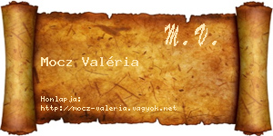 Mocz Valéria névjegykártya